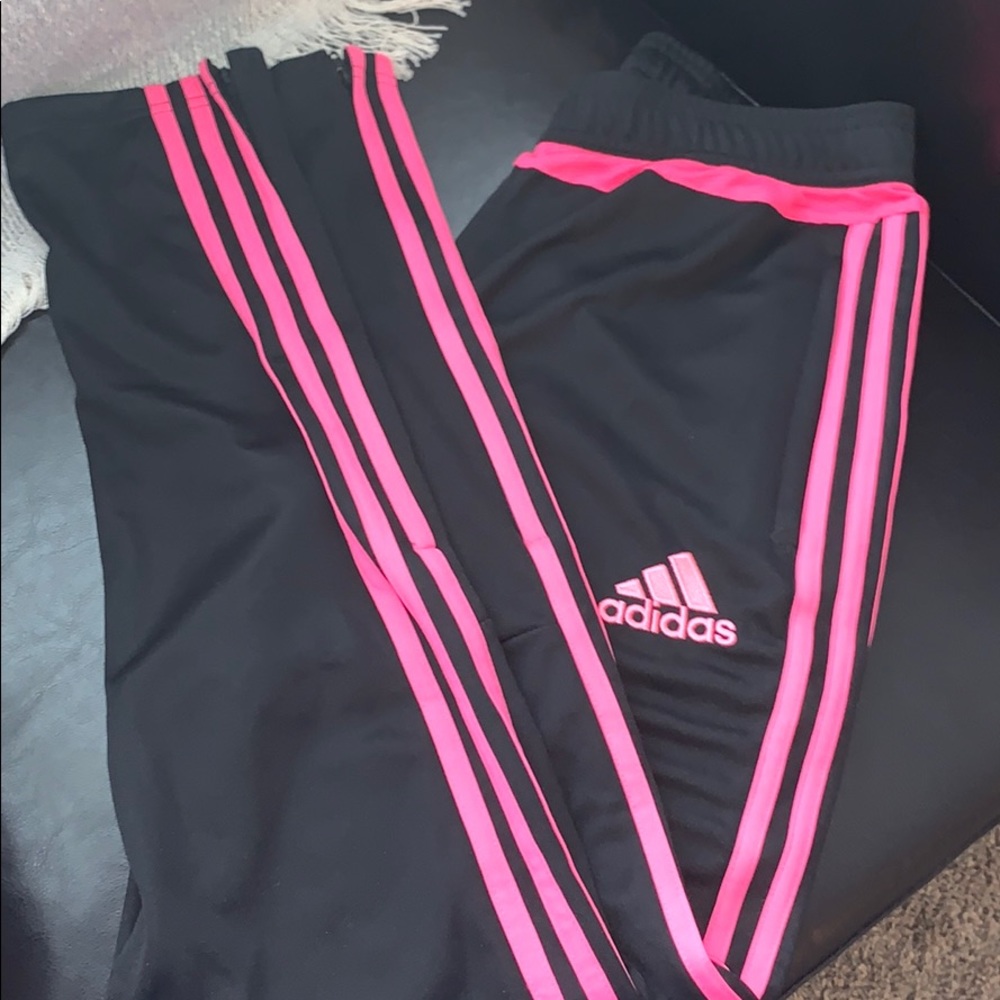 Pink and Black Adidas joggers